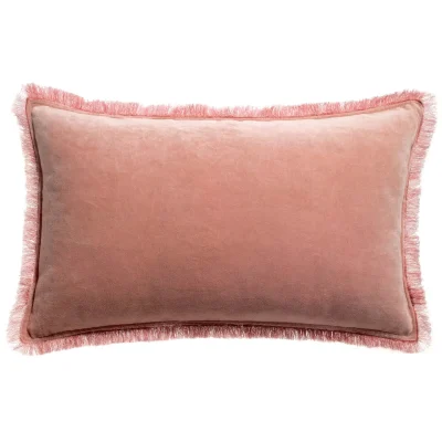 Roze franje kussen 30x50cm
